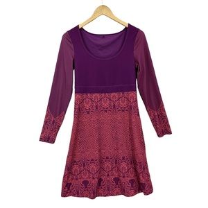 PRANA Dress Long Sleeve Printed, Purple